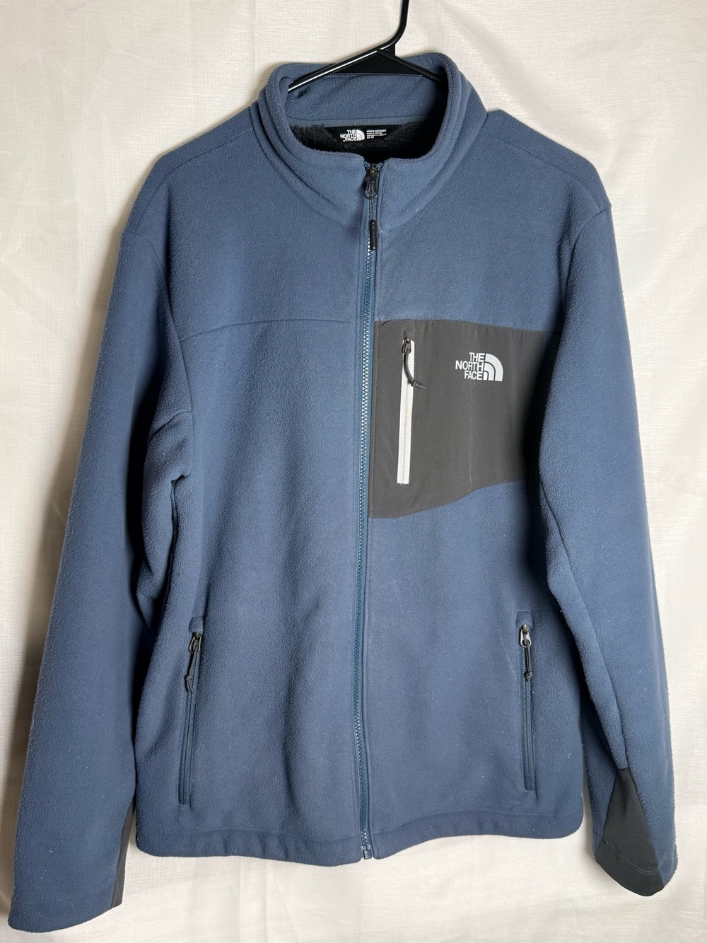 The North Face Chimborazo Fleece Jacket Mens M Blue Full Zip Sherpa Lined